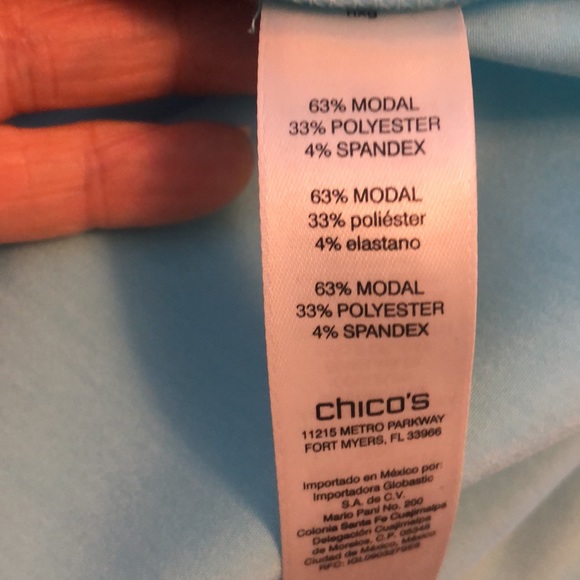 Chico’s Modal Button Top Roll up Sleeves Tab SZ 2 - Picture 6 of 6